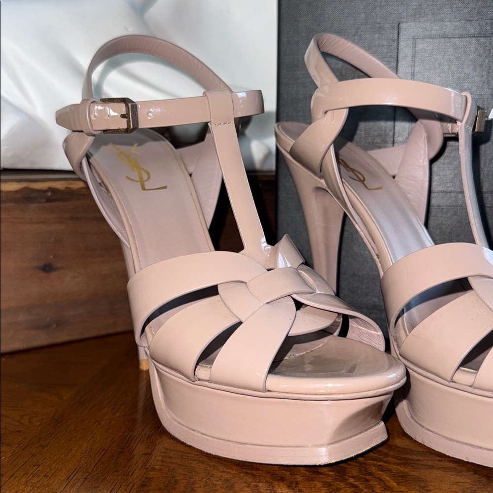 👠 Saint Laurent Tribute 105 Sandal “Rose Antique” Size 38 Preloved 👠 - Picture 4 of 13